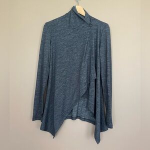{Beyond Yoga} Space Dye Drape Front Cardigan in Heathered Black - Womens Small
